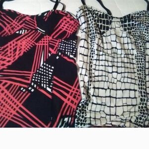 sofia by sofia vergara Black & Pink Abstract Tank Tops (2)
